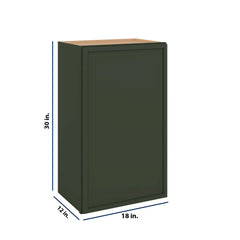 Modernform Cabinet Slim Sage Green 18" W X 30" H X 12" D  Single Door Wall Cabinet