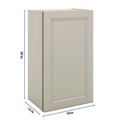 J&K Pebble B6 Single Door Wall Cabinet - 18" W x 30" H