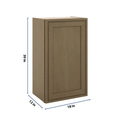 J&K Hazel H8 Single Door Wall Cabinet - 18" W x 30" H