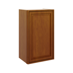 J&K Mocha Glazed K10 Single Door Wall Cabinet - 18" W x 30" H