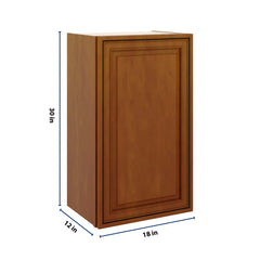 J&K Mocha Glazed K10 Single Door Wall Cabinet - 18" W x 30" H