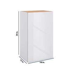 Modernform Cabinet Gloss White 18" W X 30" H X 12" D Single Door Wall Cabinet