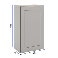 CNC Luxor 5-Piece Misty Grey 18" W X 30" H Single Door Wall Cabinet