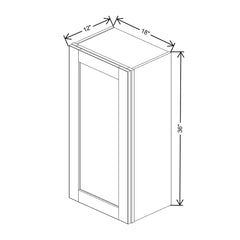 J&K Almond S2 Single Door Wall Cabinet - 18" W x 36" H