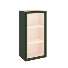 Modernform Cabinet Slim Sage Green 18" W X 36" H X 12" D Single Glass Door Wall Cabinet