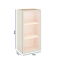 Modernform Cabinet Slim Dove White 18" W X 36" H X 12" D Single Glass Door Wall Cabinet
