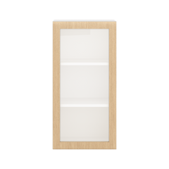 Modernform Cabinet Natural Oak 18" W X 36" H X 12" D Single Glass Door Wall Cabinet