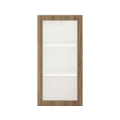 Modernform Cabinet Walnut 18" W X 36" H X 12" D Single Glass Door Wall Cabinet