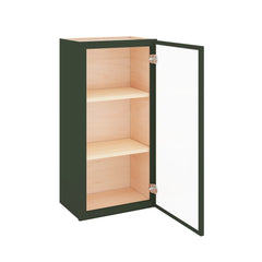 Modernform Cabinet Slim Sage Green 18" W X 36" H X 12" D Single Glass Door Wall Cabinet