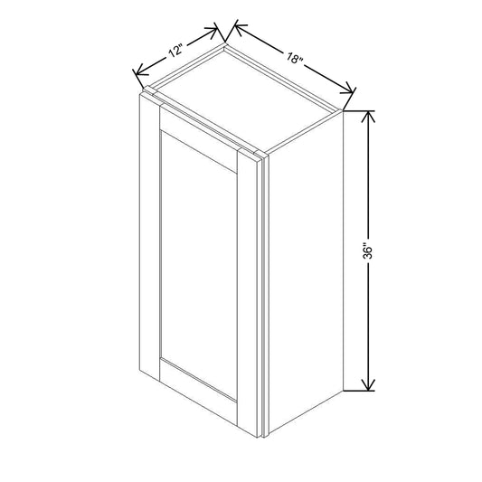Modernform Cabinet Onyx Black Shaker 18" W X 36" H X 12" D Single Door Wall Cabinet