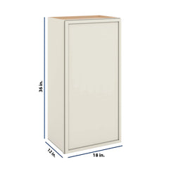 Modernform Cabinet Slim Dove White 18" W X 36" H X 12" D Single Door Wall Cabinet