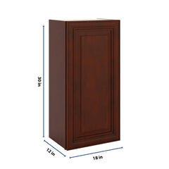 J&K Mahogany J5 Single Door Wall Cabinet - 18" W x 36" H