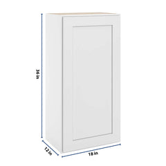 CNC Luxor 5-Piece White 18" W X 36" H Single Door Wall Cabinet