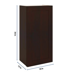 J&K Java Coffee S1 Single Door Wall Cabinet - 18" W x 36" H