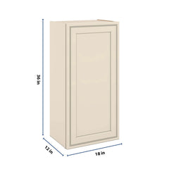 J&K Pearl Glazed H9 Single Door Wall Cabinet - 18" W x 36" H