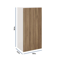 Modernform Cabinet Walnut 18" W X 36" H X 12" D Single Door Wall Cabinet