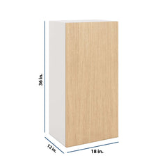 Modernform Cabinet Natural Oak 18" W X 36" H X 12" D Single Door Wall Cabinet