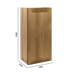 J&K Butterscotch B8 Single Door Wall Cabinet - 18" W x 36" H
