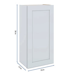 J&K White Shaker S8 Single Door Wall Cabinet - 18" W x 36" H