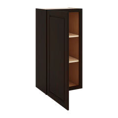 J&K Espresso K8 Single Door Wall Cabinet - 18" W x 36" H