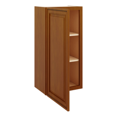 J&K Mocha Glazed K10 Single Door Wall Cabinet - 18" W x 36" H