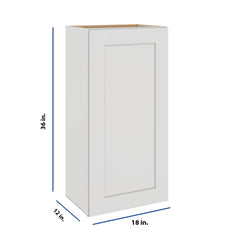 Modernform Cabinet White Shaker 18" W X 36" H X 12" D Single Door Wall Cabinet