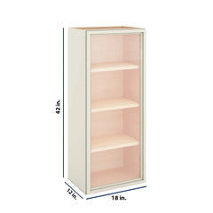 Modernform Cabinet Slim Dove White 18" W X 42" H X 12" D Single Glass Door Wall Cabinet