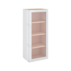 Modernform Cabinet Gloss White 18" W X 42" H X 12" D Single Glass Door Wall Cabinet