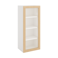 Modernform Cabinet Natural Oak 18" W X 42" H X 12" D Single Glass Door Wall Cabinet