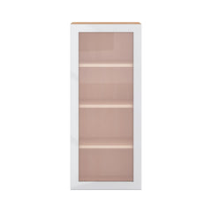 Modernform Cabinet Gloss White 18" W X 42" H X 12" D Single Glass Door Wall Cabinet