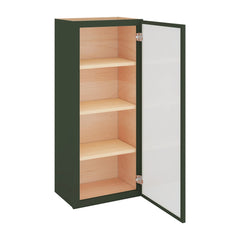 Modernform Cabinet Slim Sage Green 18" W X 42" H X 12" D Single Glass Door Wall Cabinet