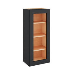 Modernform Cabinet Onyx Black Shaker 18" W X 42" H X 12" D Single Glass Door Wall Cabinet