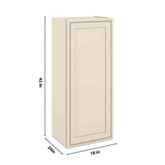 J&K Pearl Glazed H9 Single Door Wall Cabinet - 18" W x 42" H