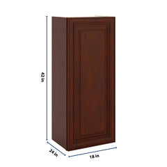 J&K Mahogany J5 Single Door Wall Cabinet - 18" W x 42" H