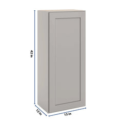 CNC Luxor 5-Piece Misty Grey 18" W X 42" H Single Door Wall Cabinet