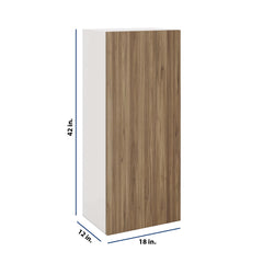 Modernform Cabinet Walnut 18" W X 42" H X 12" D Single Door Wall Cabinet