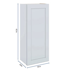 J&K White Shaker S8 Single Door Wall Cabinet - 18" W x 42" H
