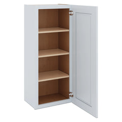 J&K White Shaker S8 Single Door Wall Cabinet - 18" W x 42" H