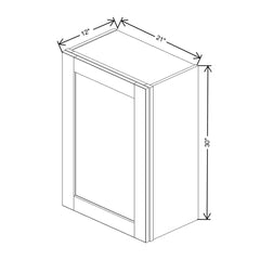J&K Almond S2 Single Door Wall Cabinet - 21" W x 30" H