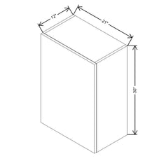 CNC Luxor Misty Grey 21" W X 30" H Single Door Wall Cabinet