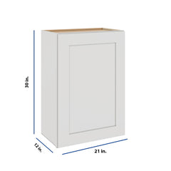 Modernform Cabinet White Shaker 21" W X 30" H X 12" D  Single Door Wall Cabinet