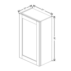 J&K Almond S2 Single Door Wall Cabinet - 21" W x 36" H
