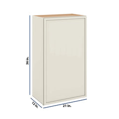 Modernform Cabinet Slim Dove White 21" W X 36" H X 12" D Single Door Wall Cabinet