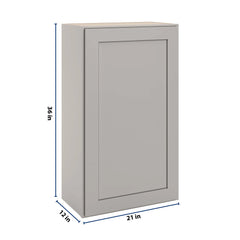 CNC Luxor 5-Piece Misty Grey 21" W X 36" H Single Door Wall Cabinet
