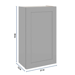 J&K Castle Grey S5 Single Door Wall Cabinet - 21" W x 36" H