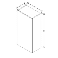 CNC Luxor Misty Grey 21" W X 42" H Single Door Wall Cabinet
