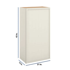 Modernform Cabinet Slim Dove White 21" W X 42" H X 12" D Single Door Wall Cabinet