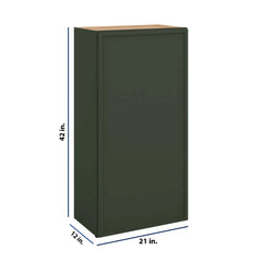 Modernform Cabinet Slim Sage Green 21" W X 42" H X 12" D Single Door Wall Cabinet