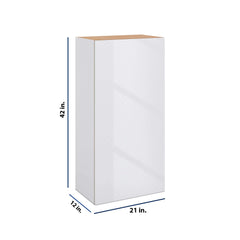 Modernform Cabinet Gloss White 21" W X 42" H X 12" D Single Door Wall Cabinet