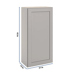 CNC Luxor 5-Piece Misty Grey 21" W X 42" H Single Door Wall Cabinet